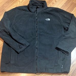 Men’s North Face fleece black zip up gently worn